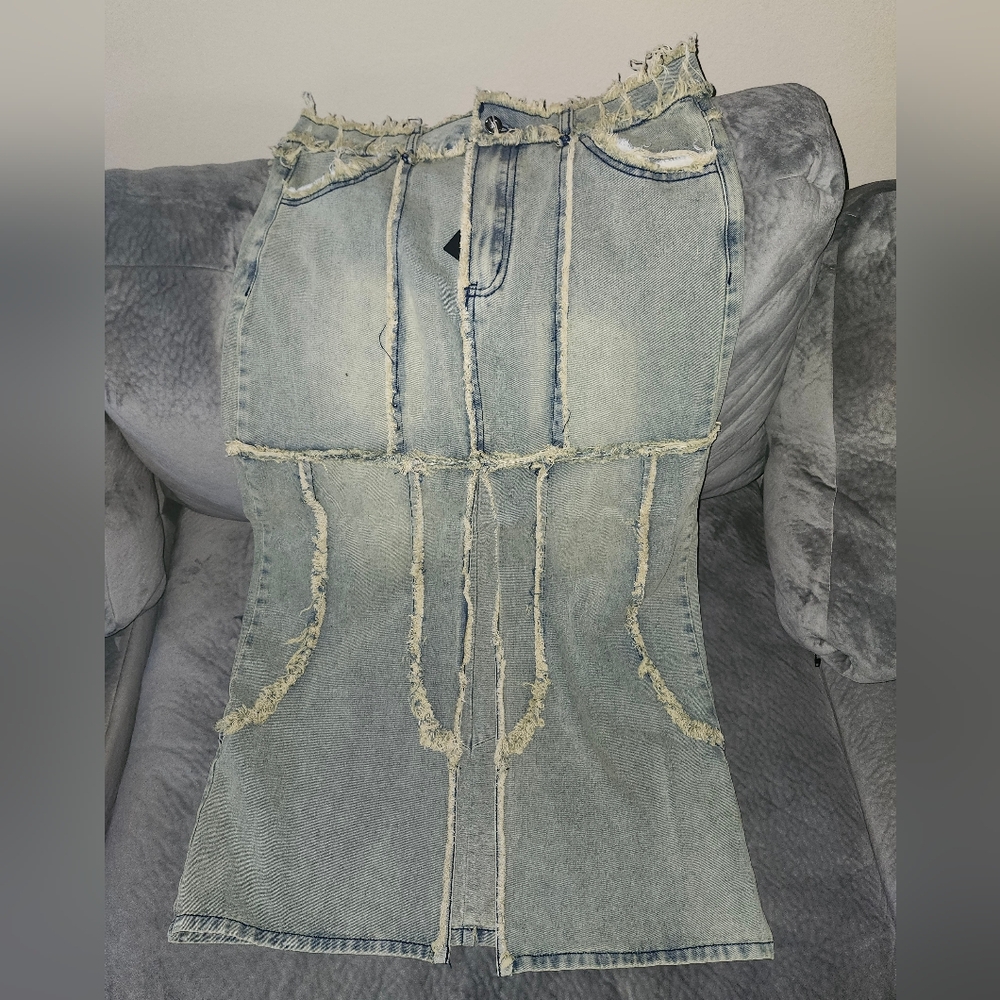 NWT - Stylish Distressed Jean Maxi